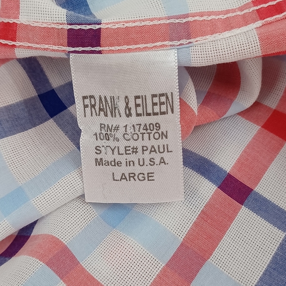 Frank And Eileen Paul Plaid Shirt Size L Men Cotton Long Sleeve Button - Picture 11 of 12